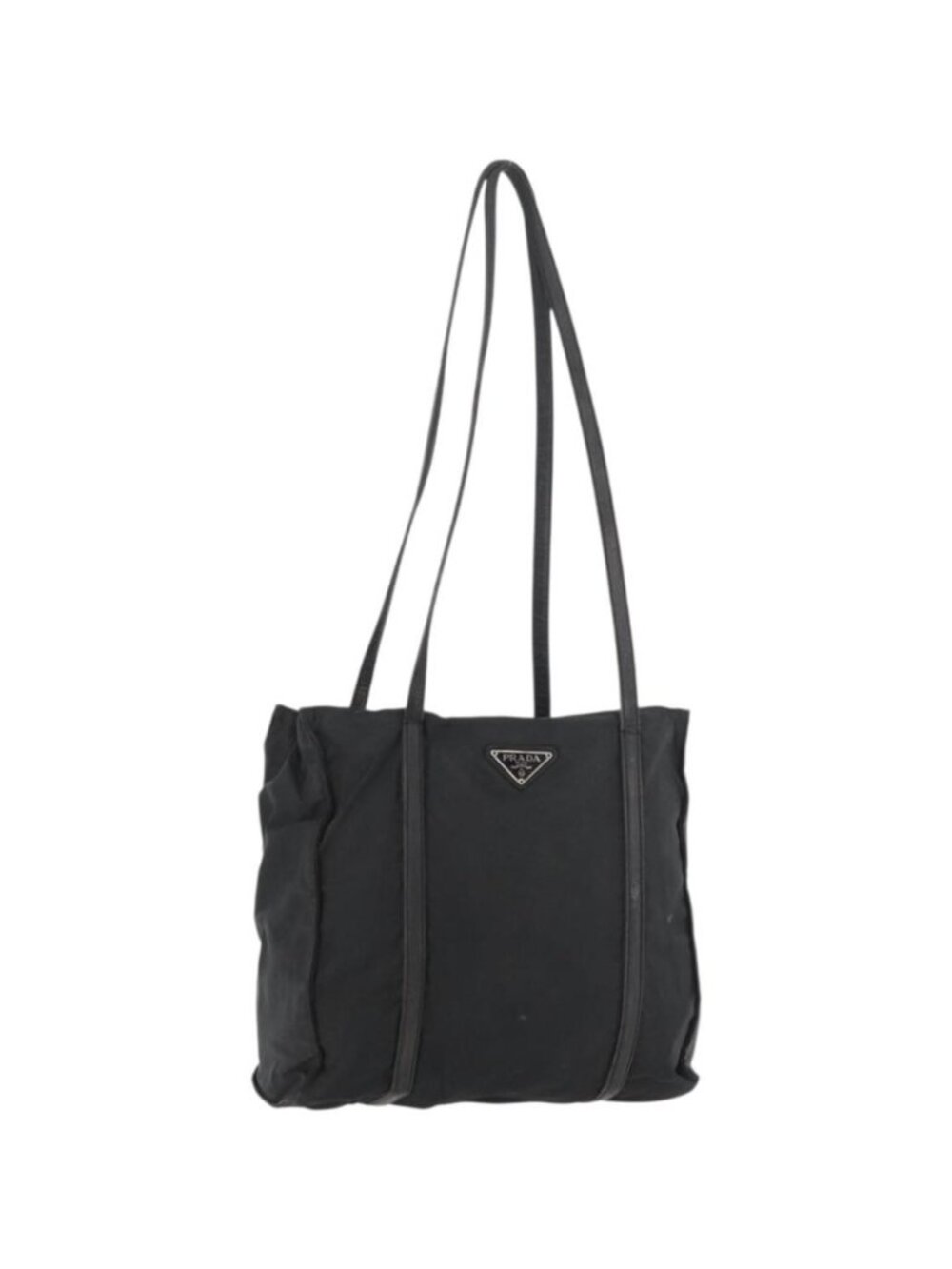 PRADA Shoulder Bag Nylon Black Silver